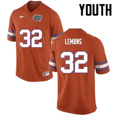 Youth Florida Gators #32 Adarius Lemons NCAA Nike Orange Authentic Stitched College Football Jersey TMU3162KQ